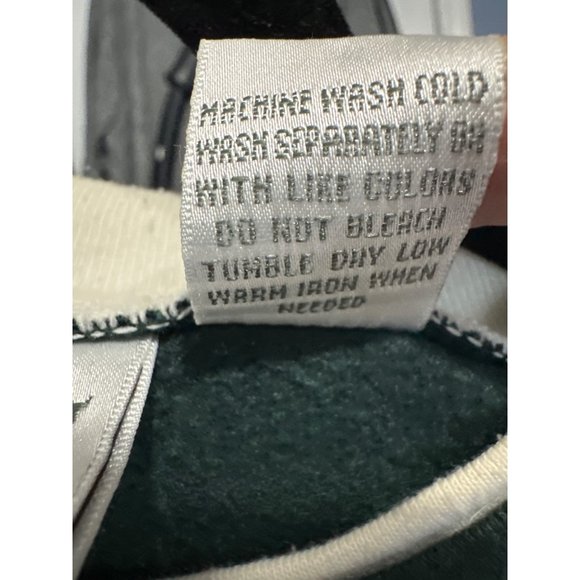 VTG Hastings & Smith size Petite M green fleece lined button appliqué cardigan - Picture 6 of 7